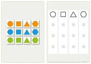 Ein Template der Kategorie Zuordnen | 4 Spalten mit 12 Karten